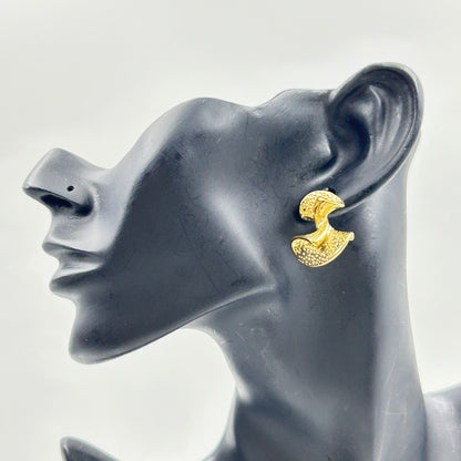 Wavy Earring for Women 18k Yellow Gold Plated