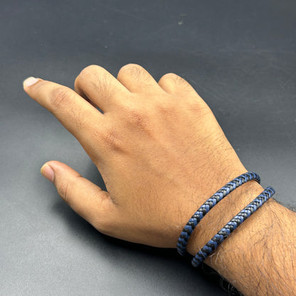 Stainless Steel Bracelet Double Blue Band