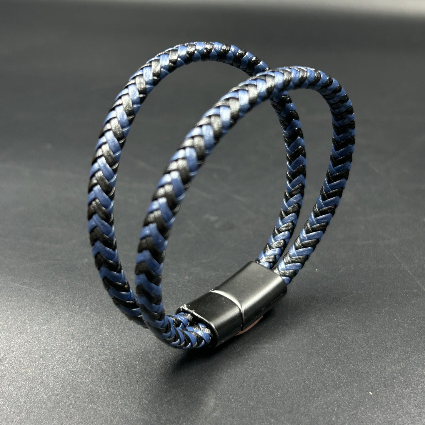 Stainless Steel Bracelet Double Blue Band