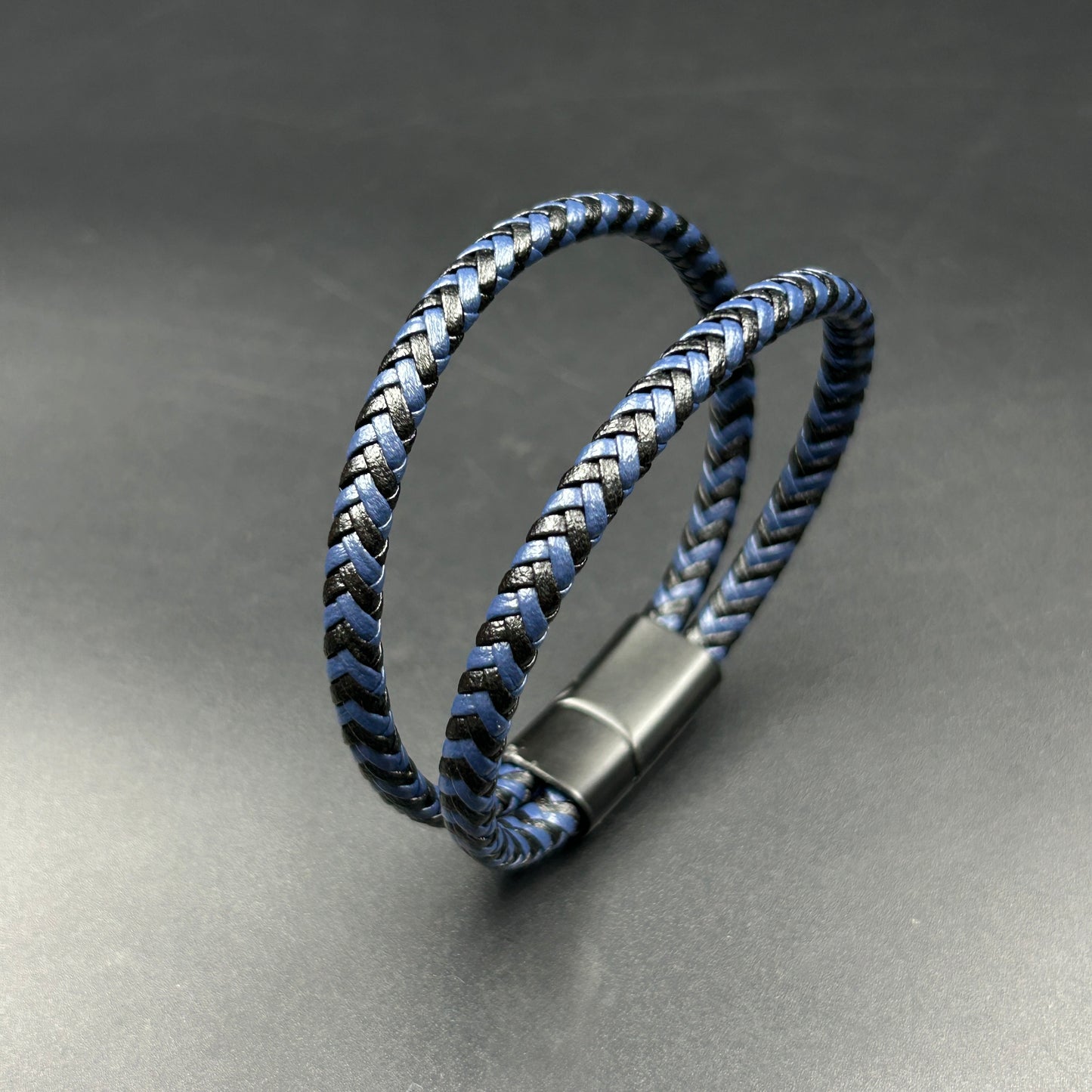 Stainless Steel Bracelet Double Blue Band