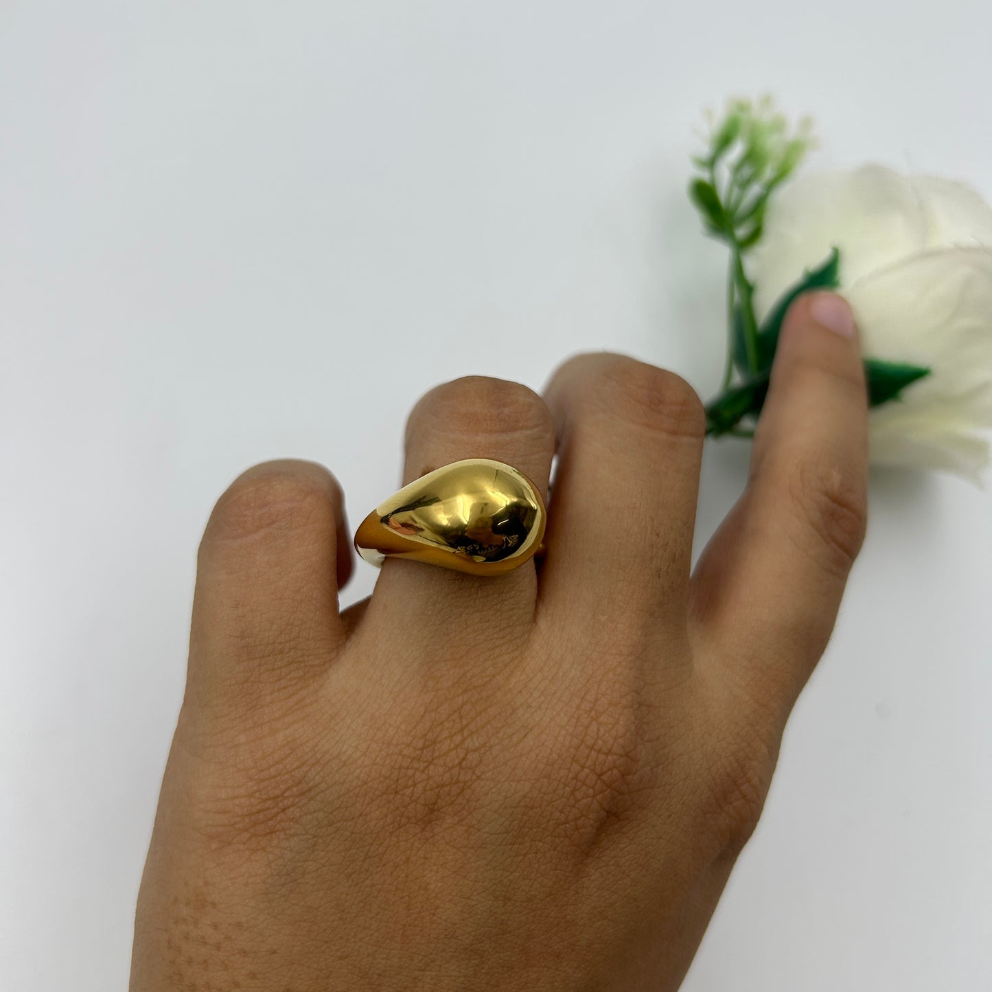 Women's Drop Ring 18k Yellow Gold Plated Ring