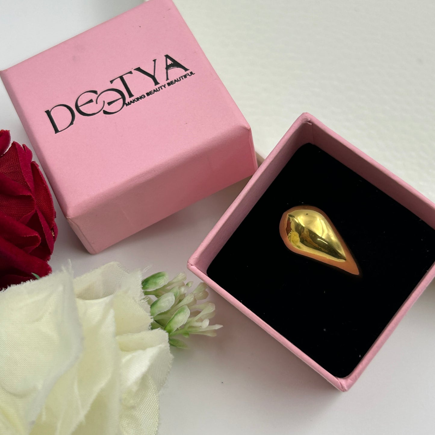 Women's Drop Ring 18k Yellow Gold Plated Ring