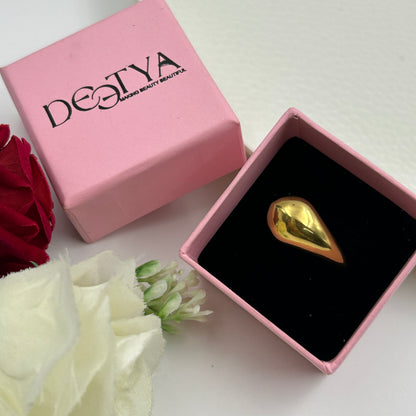 Women's Drop Ring 18k Yellow Gold Plated Ring