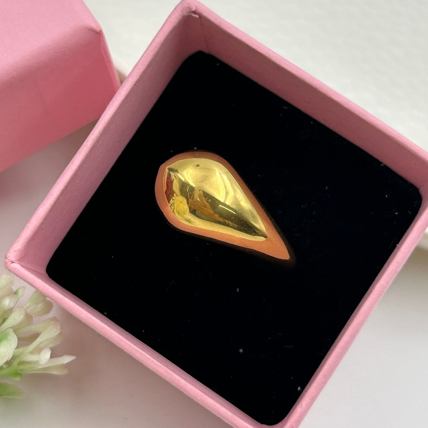Women's Drop Ring 18k Yellow Gold Plated Ring