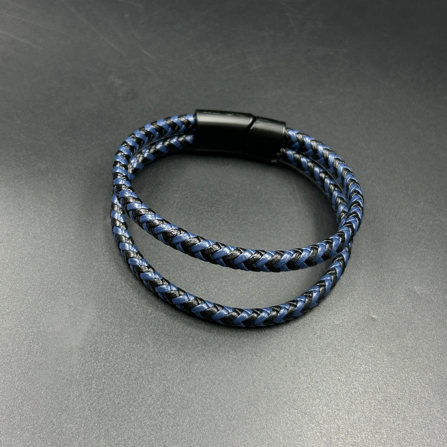 Stainless Steel Bracelet Double Blue Band