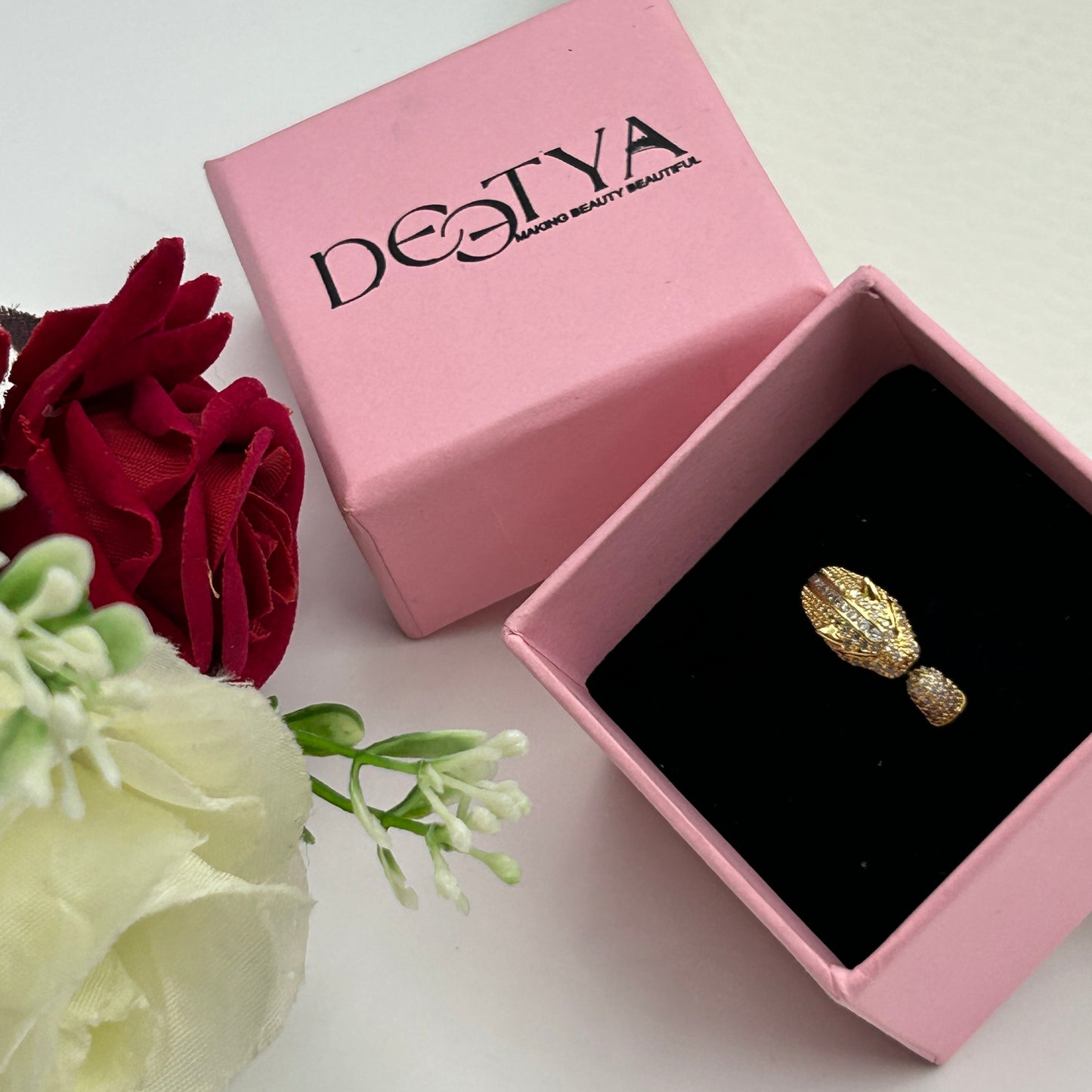 Women's Panther Ring 18k Yellow Gold Plated Adjustable Ring