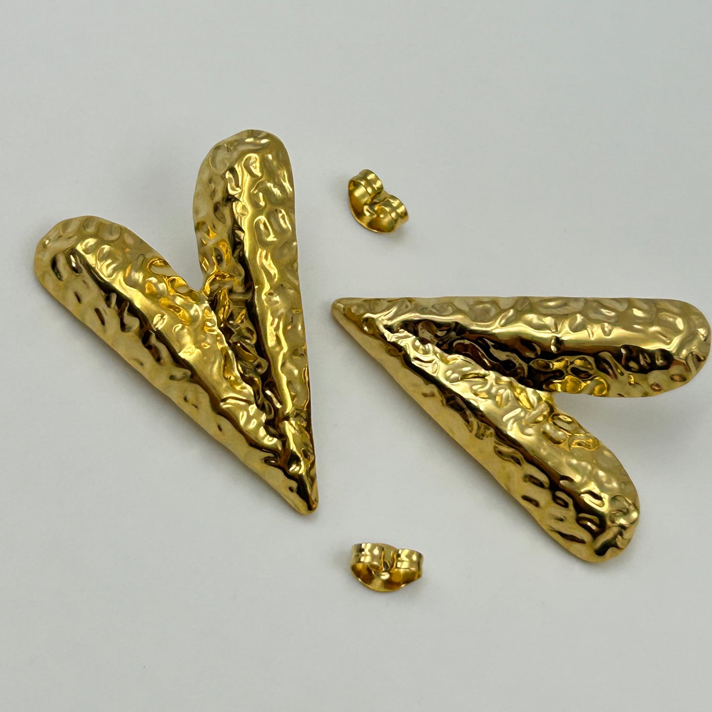 Dainty Heart Earrings 18k Gold Plated