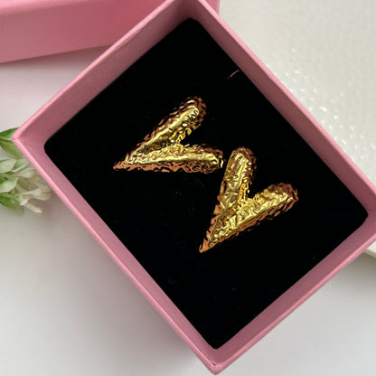 Dainty Heart Earrings 18k Gold Plated