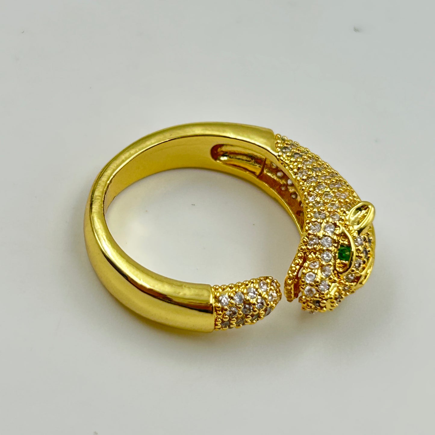 Women's Panther Ring 18k Yellow Gold Plated Adjustable Ring