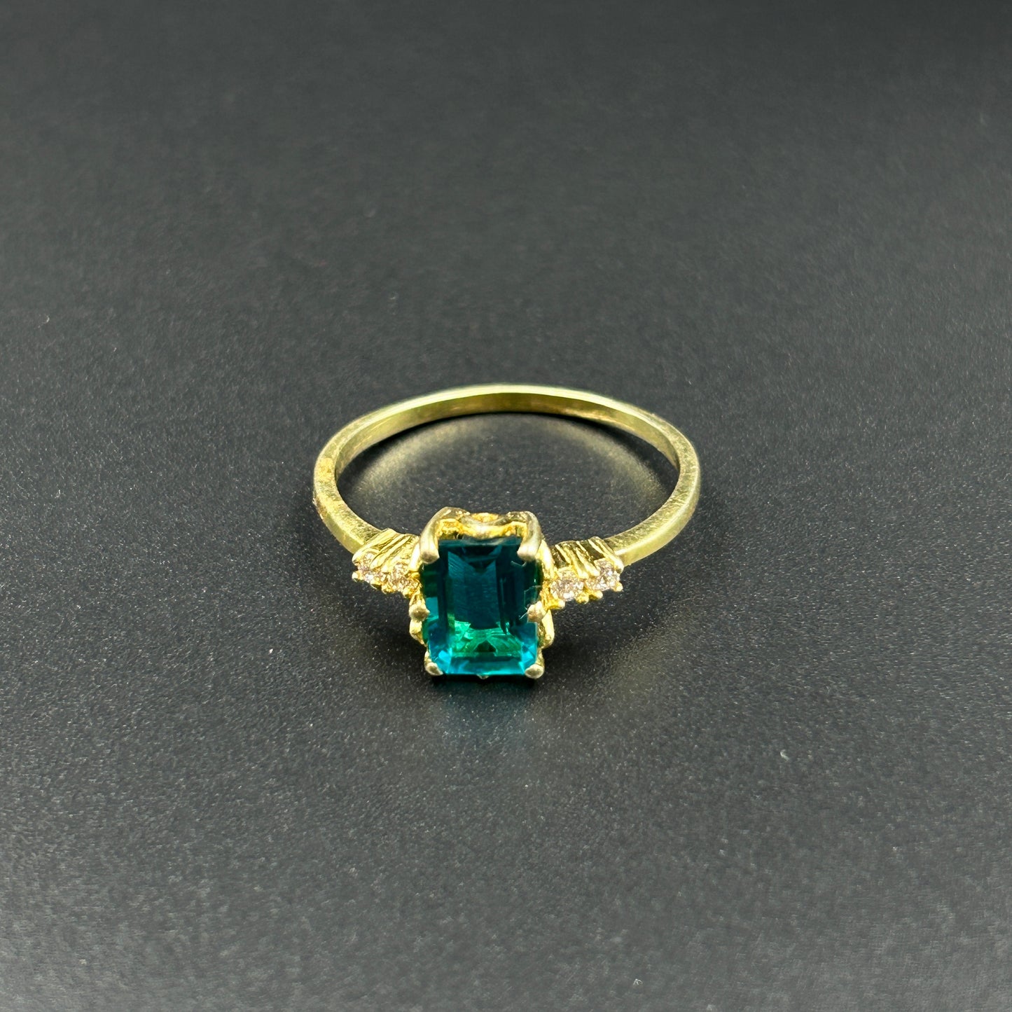 Silver Ring for Women - Green Diamond Ring