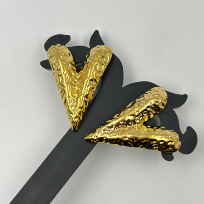 Dainty Heart Earrings 18k Gold Plated