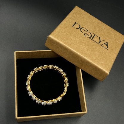 Yellow Gold Plated Diamond Bracelet