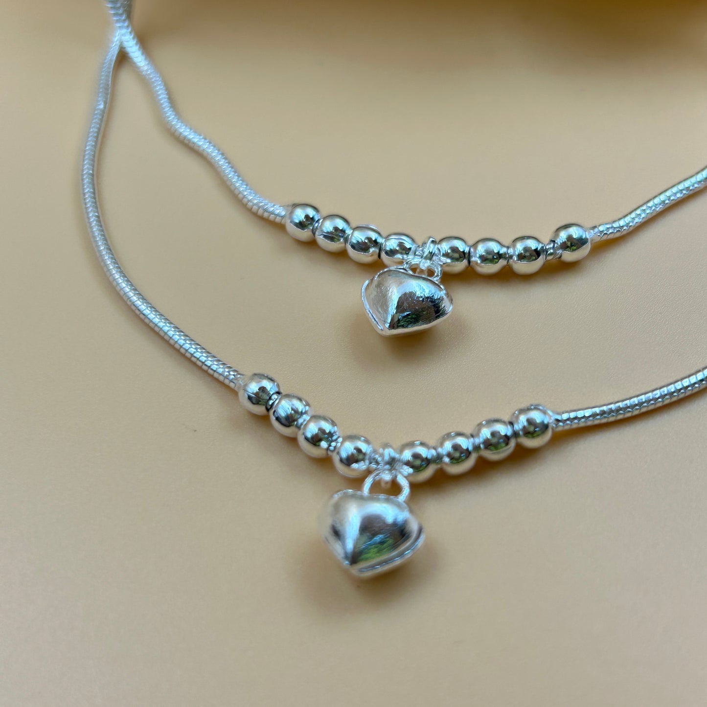 Silver Anklet - Heart Anklet