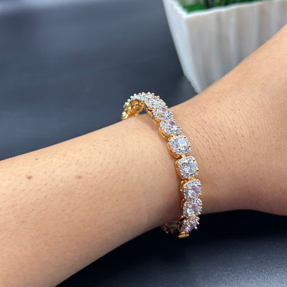 Yellow Gold Plated Diamond Bracelet