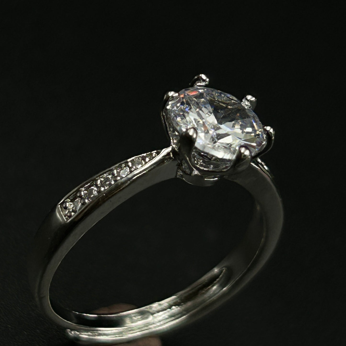 18k white gold plated ring