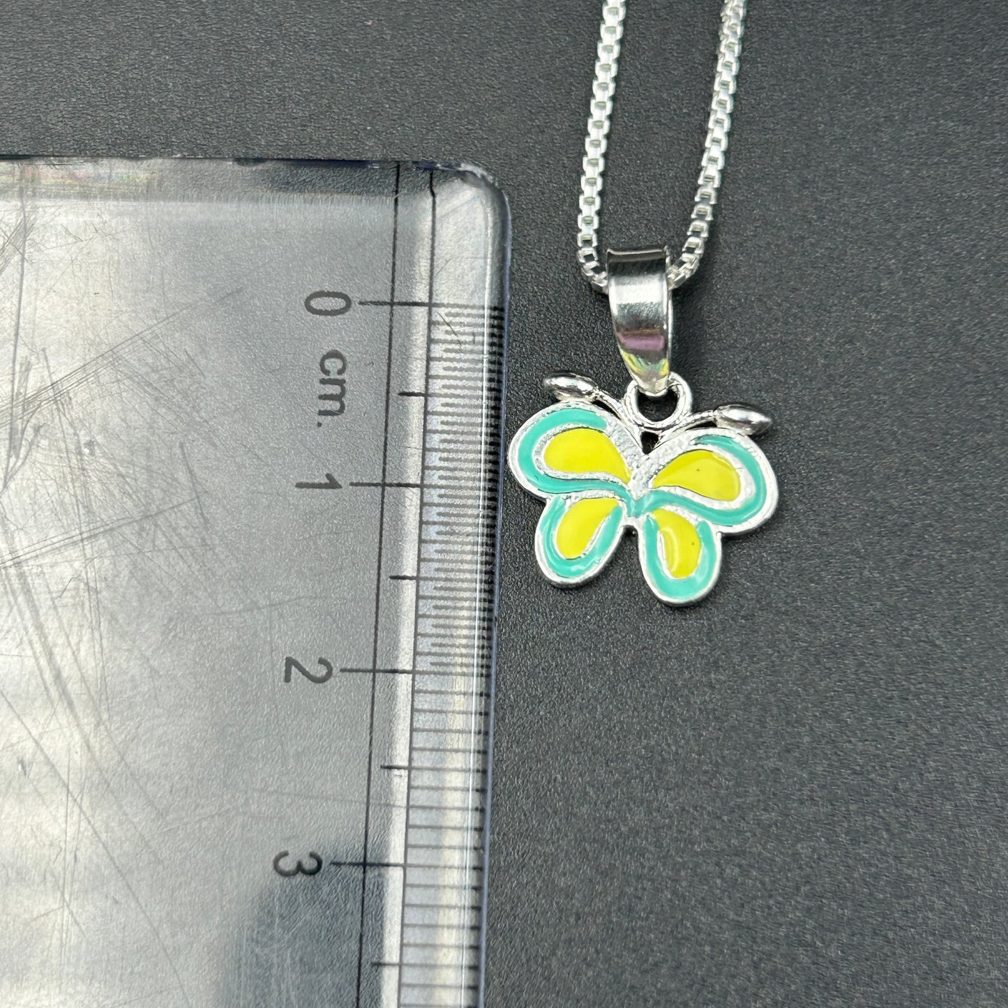Silver Pendant - Butterfly Pendant (Yellow)
