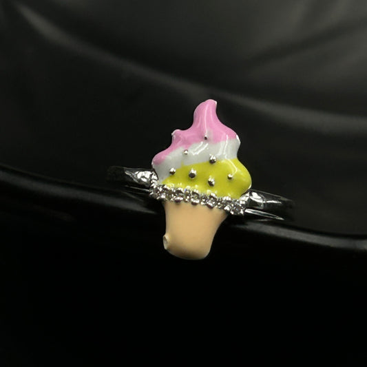 Silver Ring - Ice-cream Ring (Adjustable)