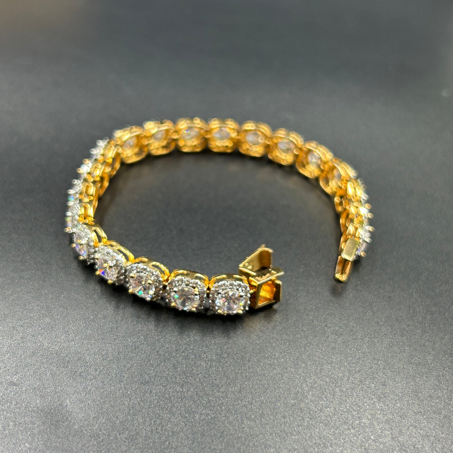 Yellow Gold Plated Diamond Bracelet