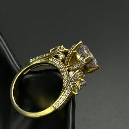 Yellow Gold Silver Ring - Women's Ring