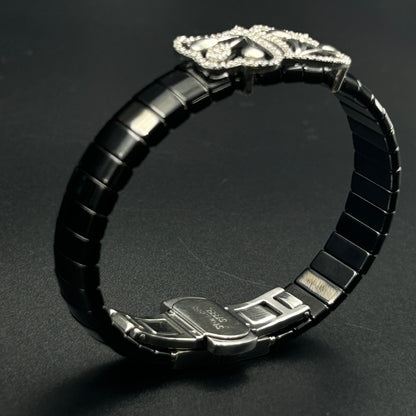 Silver Couple Bracelet - Black Belt