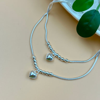 Silver Anklet - Heart Anklet