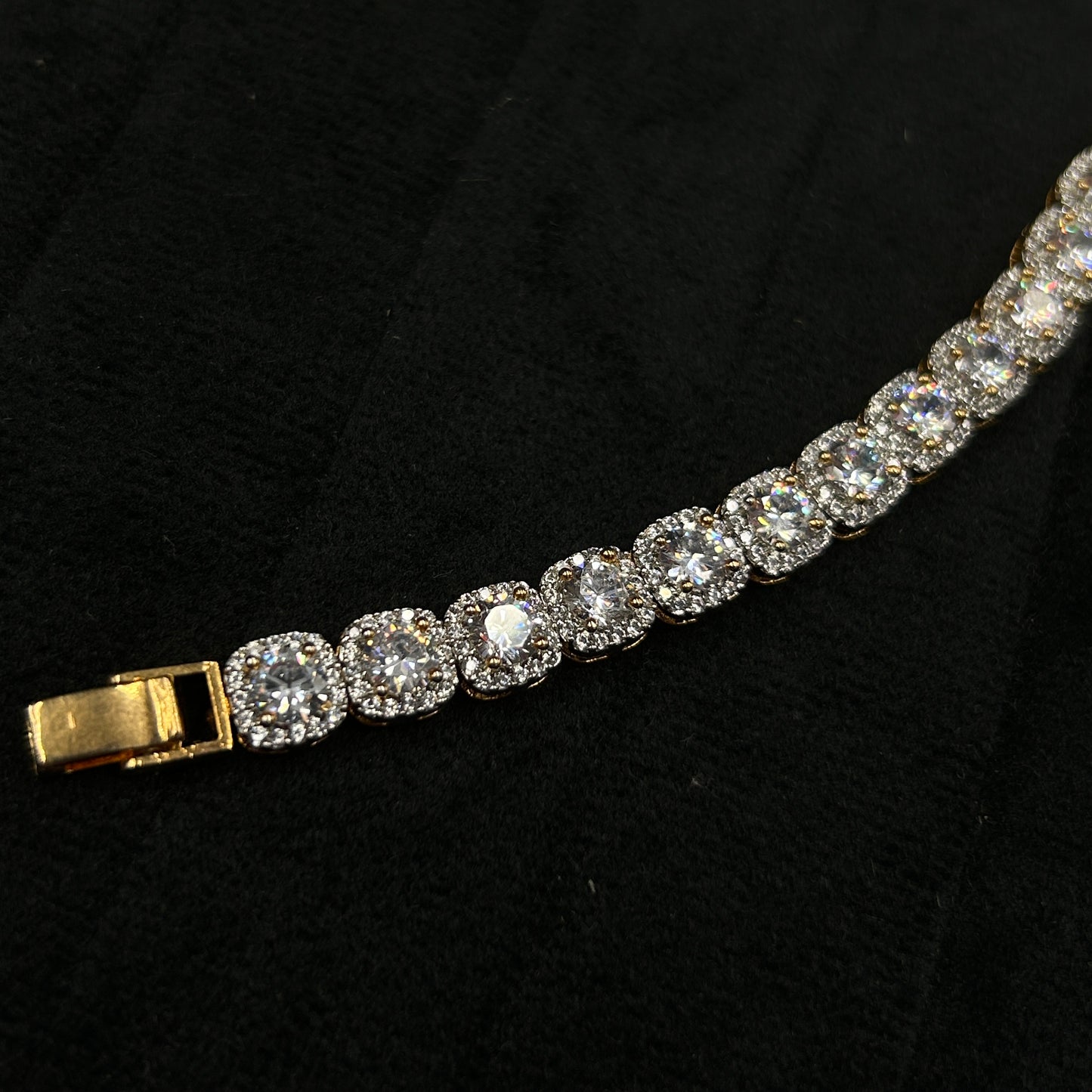 Yellow Gold Plated Diamond Bracelet