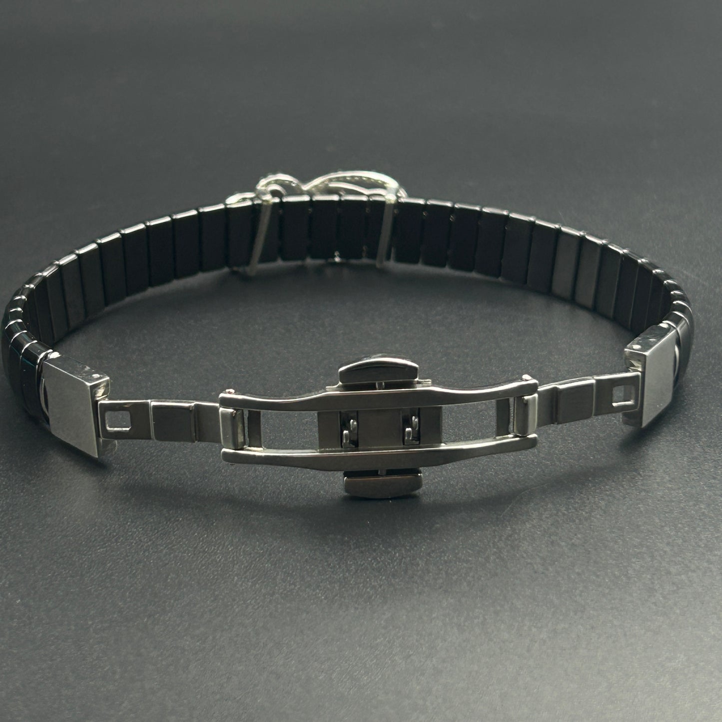 Silver Couple Bracelet - Black Belt