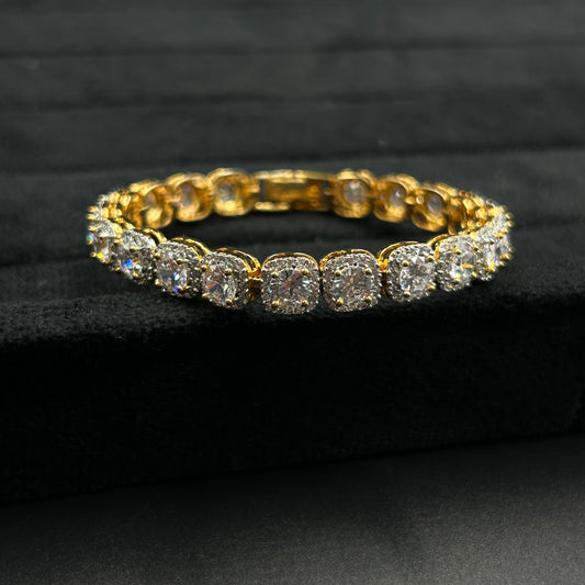 Yellow Gold Plated Diamond Bracelet