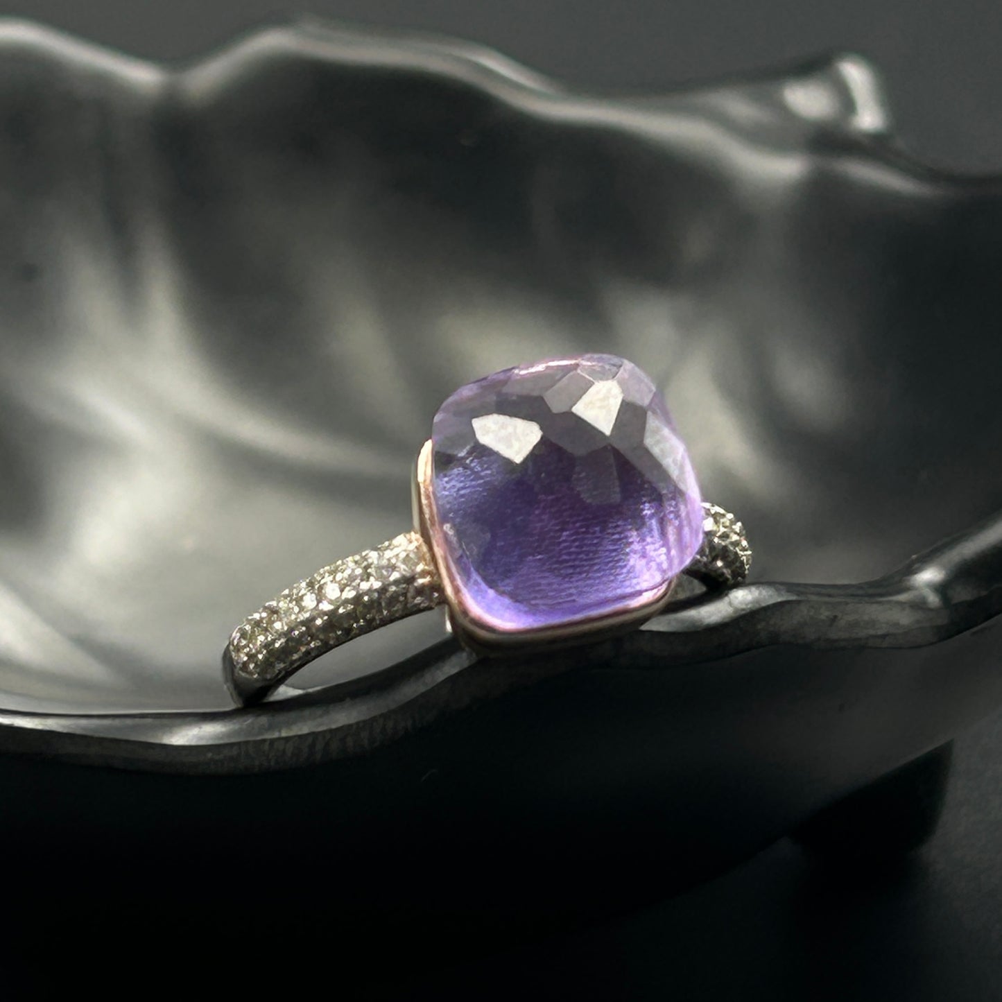 Silver Amethyst Ring - Women's Adjustable Ring