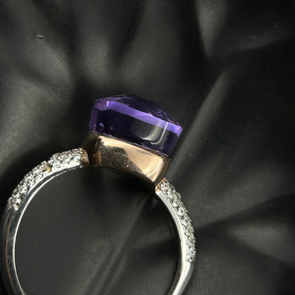 Silver Amethyst Ring - Women's Adjustable Ring