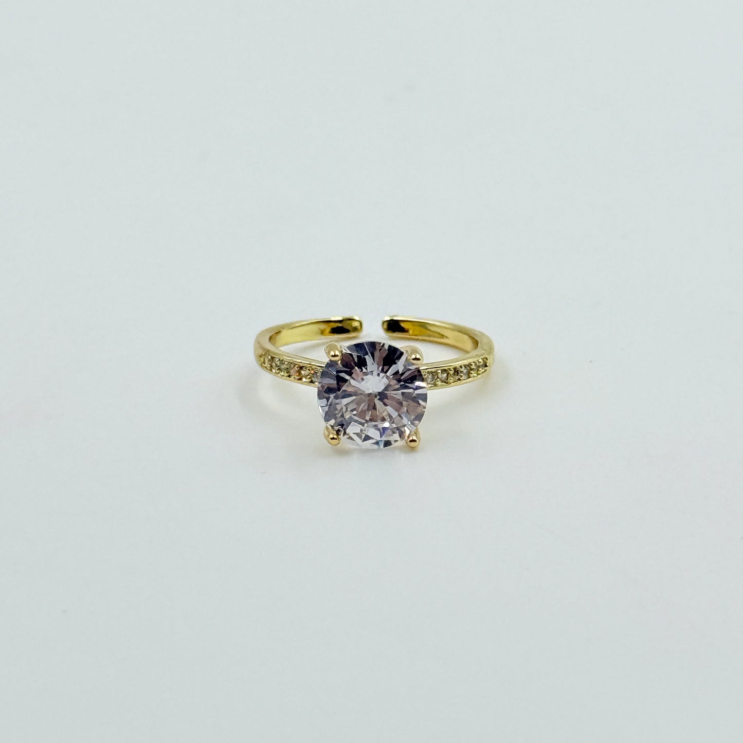 18k Yellow Gold Plated Solitaire Ring