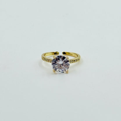 18k Yellow Gold Plated Solitaire Ring