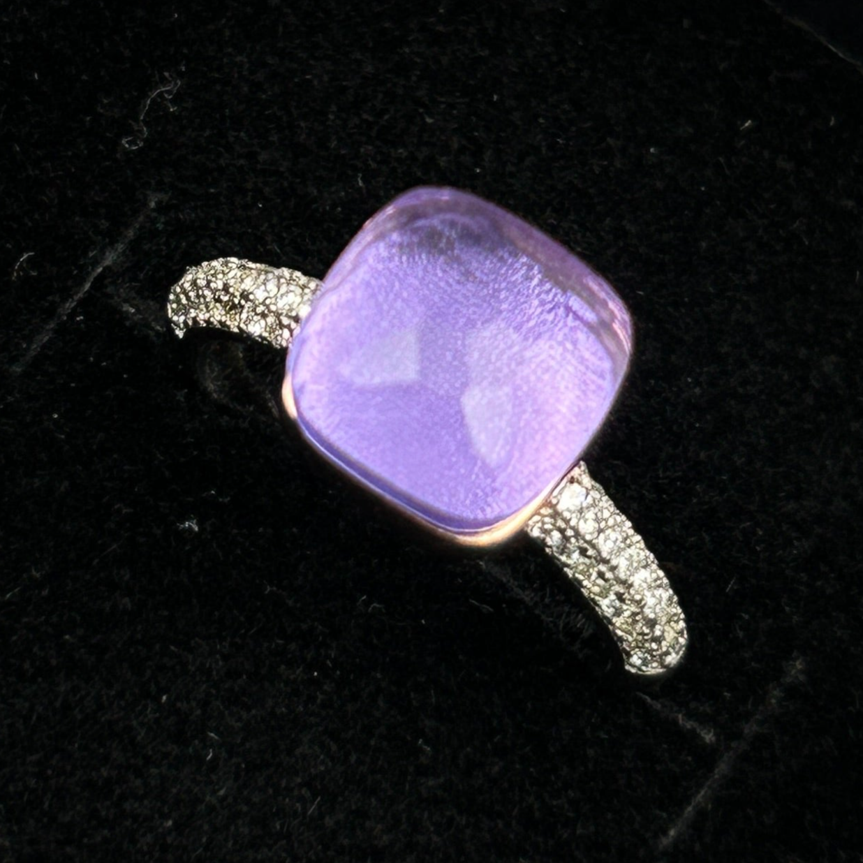 Silver Amethyst Ring - Women's Adjustable Ring