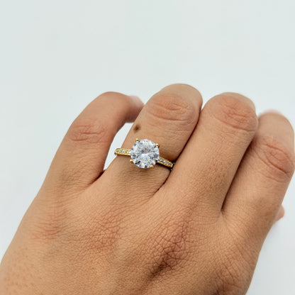 18k Yellow Gold Plated Solitaire Ring