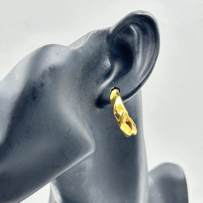 Wavy Small Hoop Earrings 18k Yellow Gold Plated