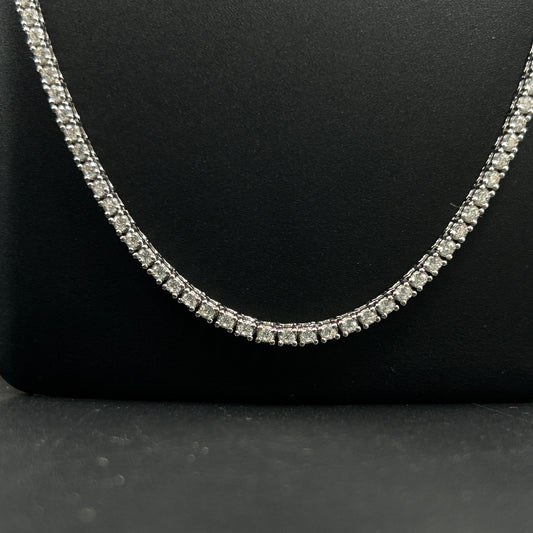 Pure Silver Solitaire Necklace for Women 2mm