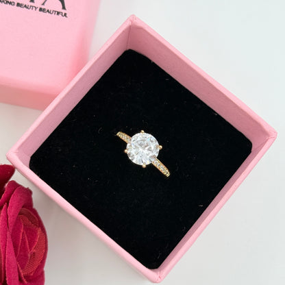 18k Yellow Gold Plated Solitaire Ring