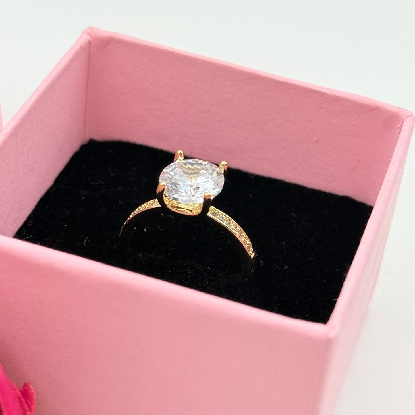 18k Yellow Gold Plated Solitaire Ring