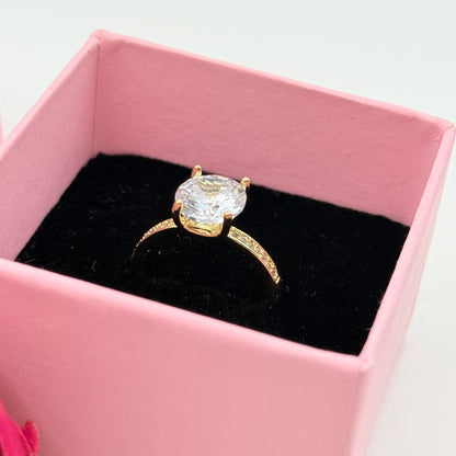 18k Yellow Gold Plated Solitaire Ring