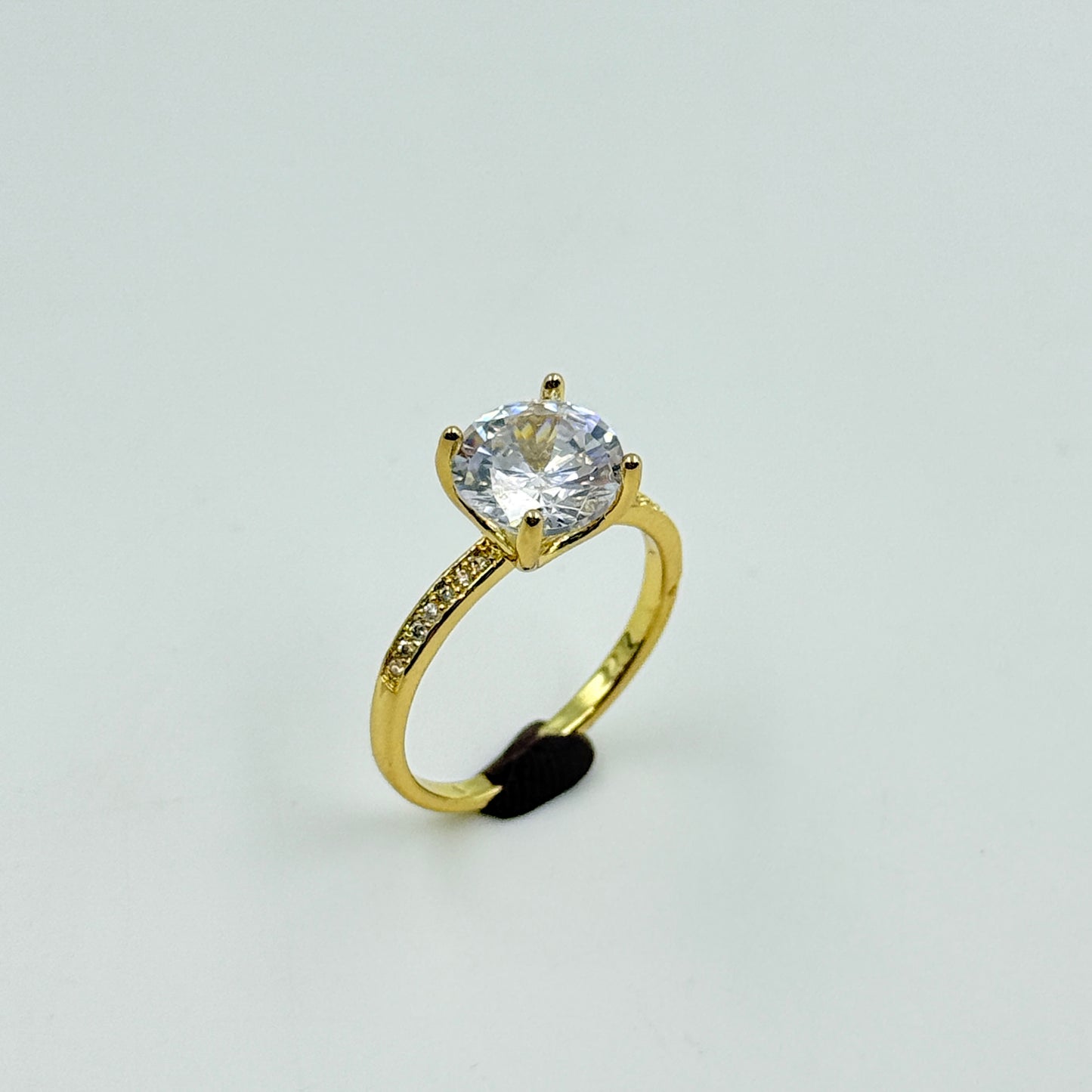 18k Yellow Gold Plated Solitaire Ring