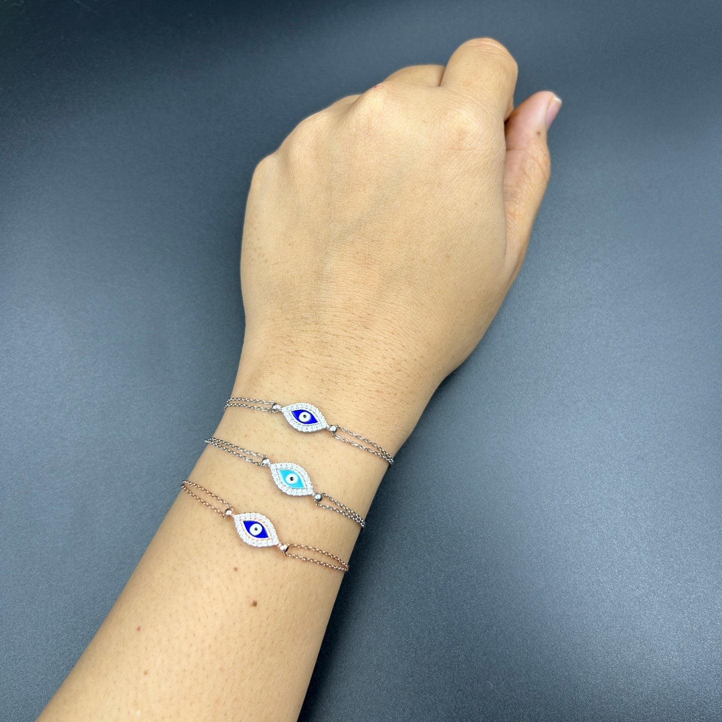 Silver Evil Eye Bracelet - Minimal Bracelet