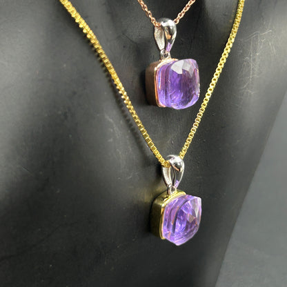 Amethyst Stone Necklace Set ( Necklace, Ring, Earrings ) - Sterling Silver