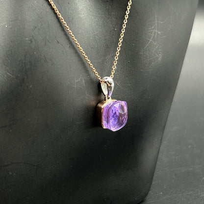 Amethyst Stone Necklace Set ( Necklace, Ring, Earrings ) - Sterling Silver
