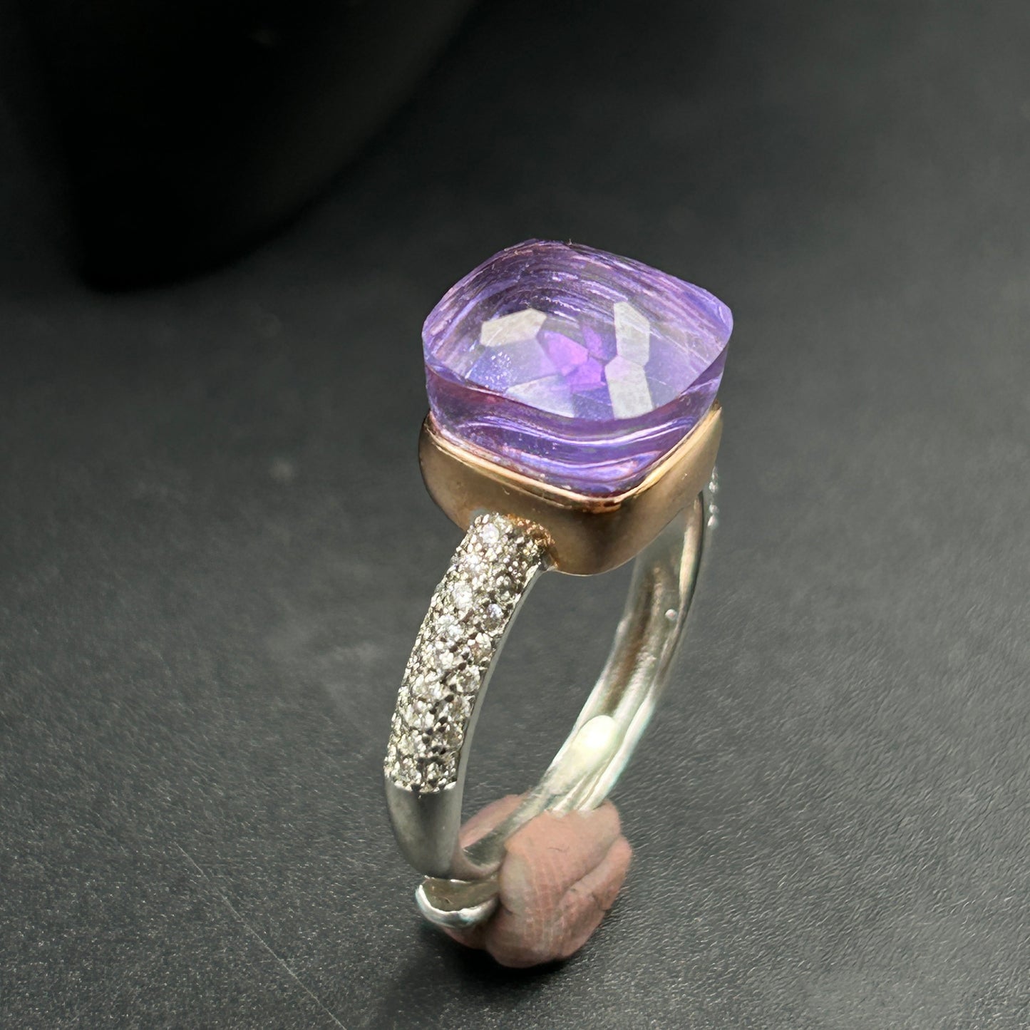 Amethyst Stone Necklace Set ( Necklace, Ring, Earrings ) - Sterling Silver