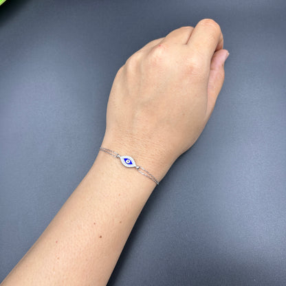 Silver Evil Eye Bracelet - Minimal Bracelet