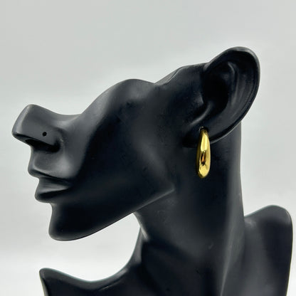 Basic Women's Hoop Earrings 18k Yellow Gold Plated