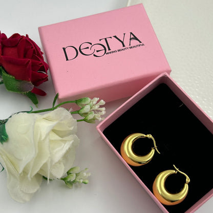 Basic Women's Hoop Earrings 18k Yellow Gold Plated