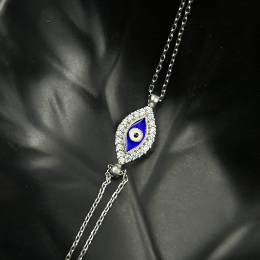 Silver Evil Eye Bracelet - Minimal Bracelet