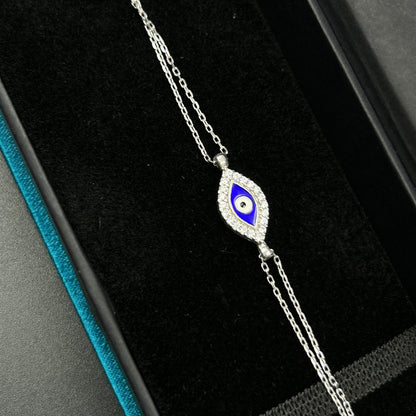 Silver Evil Eye Bracelet - Minimal Bracelet