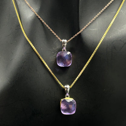 Amethyst Stone Necklace Set ( Necklace, Ring, Earrings ) - Sterling Silver